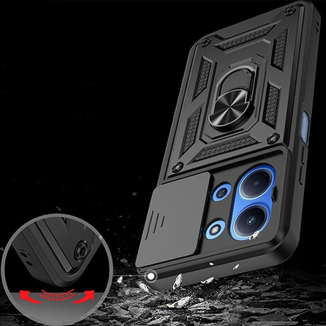 Etui do Xiaomi Redmi 15C 4G / 5G SLIDE RING CASE PANCERNE + 2x SZKŁO HARTOWANE