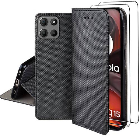 Etui do Motorola Moto G15 / G15 Power / G05 SMART MAGNET CASE + 2X SZKŁO HARTOWANE