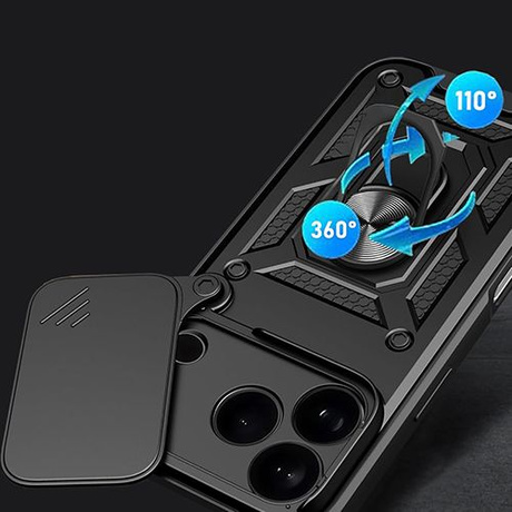 Etui do iPhone 17 Pro Max SLIDE RING CASE PANCERNE + 2x SZKŁO