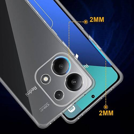 Etui do Xiaomi Redmi Note 13 4G WZMACNIANE 360° CLEAR CASE + SZKŁO HARTOWANE