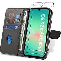 Etui do Samsung Galaxy A26 5G SKÓRZANE SKIN + 2x SZKŁO HARTOWANE 9H