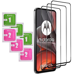 3x SZKŁO HARTOWANE 9D na cały ekran do Motorola Moto G15 / G15 Power / G05 / E15