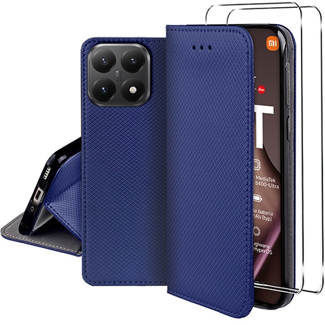 Etui z klapką do Xiaomi 15T SMART MAGNET CASE + 2X SZKŁO HARTOWANE