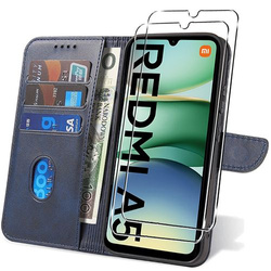 Etui do Xiaomi Redmi A5 4G (171,7mm) SKÓRZANE SKIN + 2x SZKŁO HARTOWANE 9H
