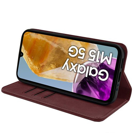 Etui do Samsung Galaxy M15 5G Skórzane Magnetyczne + 2x SZKŁO HARTOWANE 9H