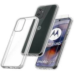 Etui do Motorola Moto G55 5G WZMACNIANE 360° CLEAR CASE + SZKŁO HARTOWANE