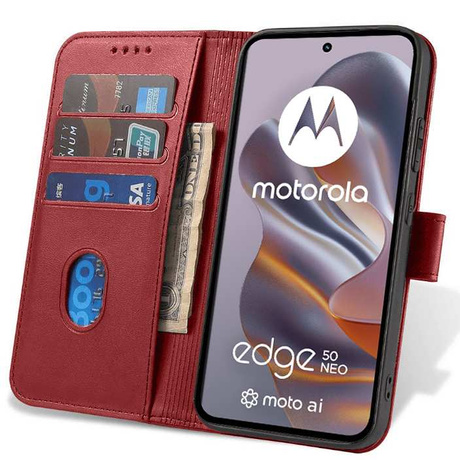 Etui do Motorola Edge 50 Neo SKÓRZANE SKIN + SZKŁO HARTOWANE