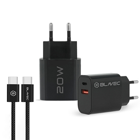 ZESTAW | SZYBKA ŁADOWARKA SIECIOWA USB TYPE-C + KABEL TYPE C | PD20W 3000mA