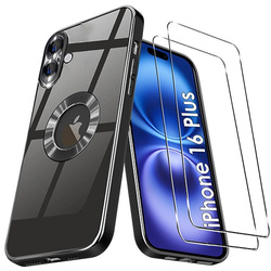 Etui do iPhone 16 Plus Silicone Clear ochrona aparatu  + 2x SZKŁO HARTOWANE