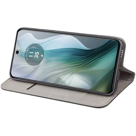Etui SKÓRZANE do Motorola Moto E14 wzory PORTFEL + SZKŁO