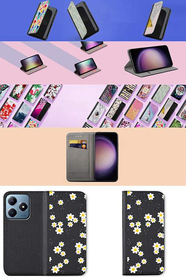 ETUI do Realme Note 60 / C63 / C61 MAGNET WZORY + SZKŁO