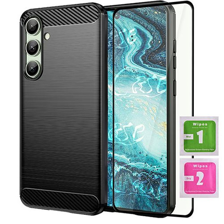 ETUI PANCERNE KARBON do Samsung Galaxy S24 FE + SZKŁO 5D