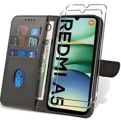 Etui do Xiaomi Redmi A5 4G (171,7mm) SKÓRZANE SKIN + 2x SZKŁO HARTOWANE 9H