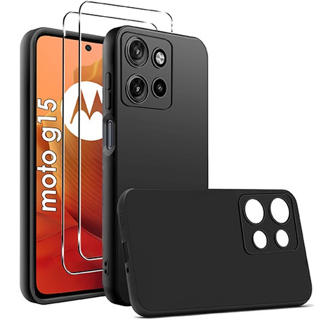 Etui SOFT MATT CASE do Motorola Moto G15 / G15 Power + 2X SZKŁO HARTOWANE 9H