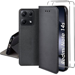 Etui do Xiaomi Redmi Note 14s SMART MAGNET CASE + 2X SZKŁO HARTOWANE