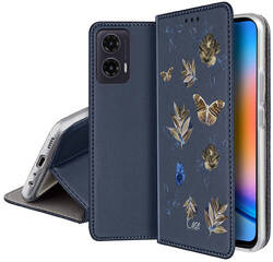 Etui SKÓRZANE do Motorola Moto G35 5G wzory PORTFEL + SZKŁO