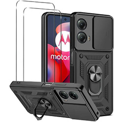 Etui do Motorola Moto G04 / G24 / G24 Power SLIDE RING CASE PANCERNE + 2X SZKŁO