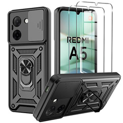 Etui do Xiaomi Redmi A5 (171,7mm) SLIDE RING CASE PANCERNE + 2x SZKŁO HARTOWANE