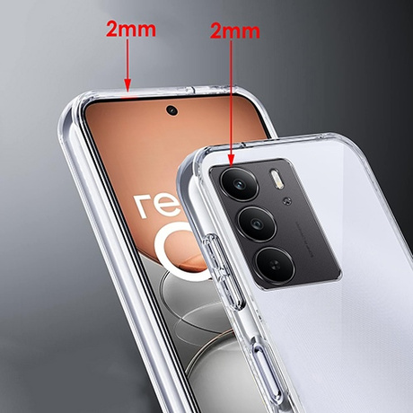 Etui do Realme C75 / Realme 14X 5G WZMACNIANE 360° CLEAR CASE + 2x SZKŁO HARTOWANE