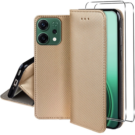 Etui do Oppo Reno 14 5G / 14 FS 5G SMART MAGNET CASE + 2X SZKŁO HARTOWANE