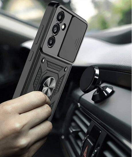 Etui do Samsung Galaxy S25 FE SLIDE RING CASE PANCERNE + 2x SZKŁO HARTOWANE