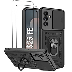Etui do Samsung Galaxy S25 FE SLIDE RING CASE PANCERNE + 2x SZKŁO HARTOWANE
