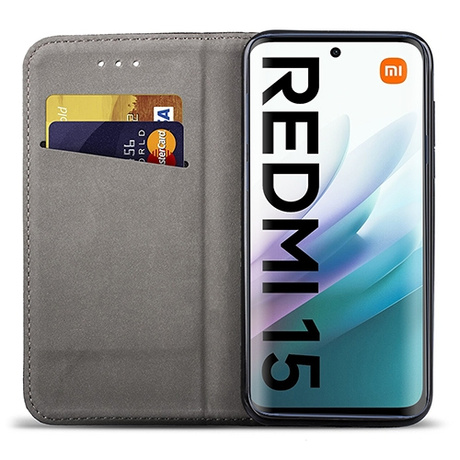 Etui z klapką do Xiaomi Redmi 15 4G / 5G SMART MAGNET CASE + 2X SZKŁO HARTOWANE