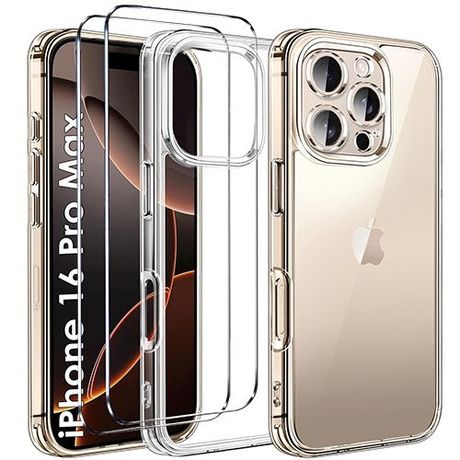 Etui do iPhone 16 Pro Max WZMACNIANE 360° CASE + 2x SZKŁO