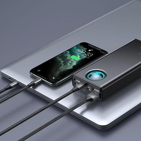 Baseus Powerbank 30000mAh 65W 5X USB USB Typu C 5A QC 3.0 Z Wyświetlaczem