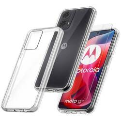 Etui do Motorola Moto G04 / G24 / G24 Power WZMACNIANE 360° CLEAR CASE + SZKŁO HARTOWANE