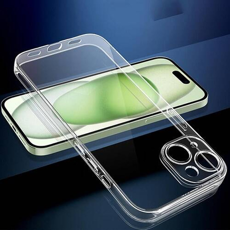 Etui do iPhone 15 Plus WZMACNIANE 360° CLEAR CASE + SZKŁO HARTOWANE