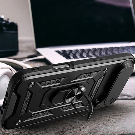 Etui do iPhone Air SLIDE RING CASE PANCERNE + 2x SZKŁO