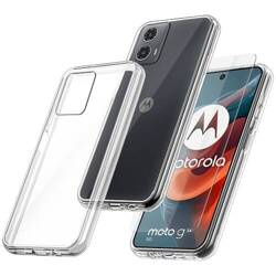 Etui do Motorola Moto G34 5G WZMACNIANE 360° CLEAR CASE + SZKŁO HARTOWANE