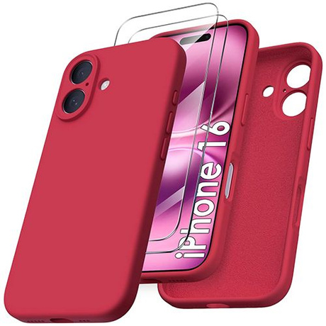 Etui do iPhone 16 SILICONE CASE + 2x SZKŁO SZYBKA