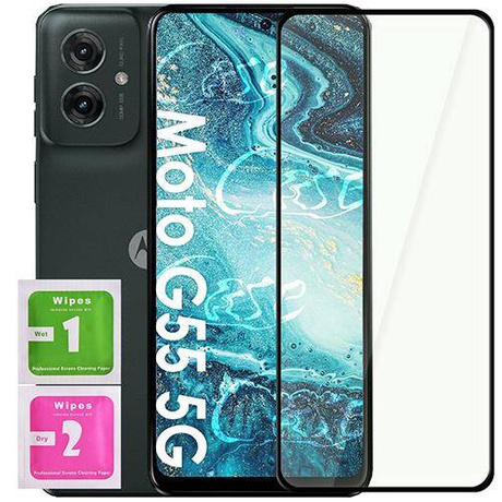 ETUI PANCERNE KARBON do Motorola Moto G55 5G + SZKŁO 5D