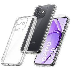 Etui do Oppo A40 / A40m WZMACNIANE 360° CLEAR CASE + SZKŁO HARTOWANE