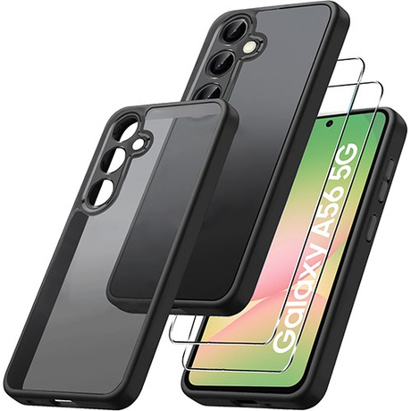 Etui do Samsung Galaxy A56 5G WZMACNIANE MATOWE CASE 360° + 2x SZKŁO