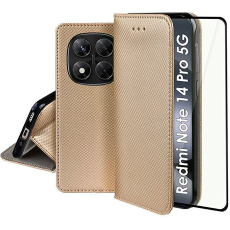 Etui do Xiaomi Redmi Note 14 Pro 5G | 14 Pro Plus 5G SMART MAGNET + SZKŁO 5D