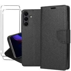 ETUI do Samsung Galaxy S25 FE PORTFEL CASE Z ZAPINKĄ + 2x SZKŁO SZYBKA 9H