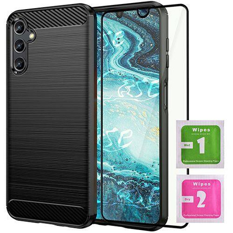 ETUI PANCERNE KARBON do Samsung Galaxy A25 5G + SZKŁO 5D
