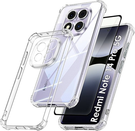 Etui do Xiaomi Redmi Note 14 Pro 5G ANTI SHOCK CASE + SZKŁO HARTOWANE 5D