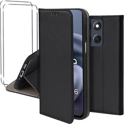 Etui do Motorola Moto G86 5G / G86 Power 5G skórzane magnetyczne z klapką + 2x SZKŁO HARTOWANE