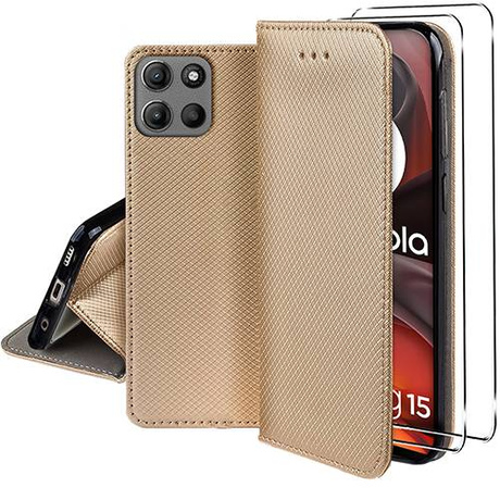 Etui do Motorola Moto G15 / G15 Power / G05 SMART MAGNET CASE + 2X SZKŁO HARTOWANE