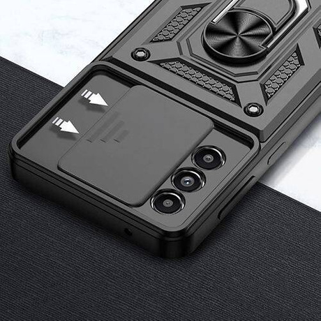 Etui do Samsung Galaxy S25 FE SLIDE RING CASE PANCERNE + 2x SZKŁO HARTOWANE