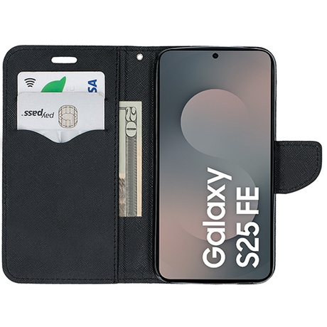 ETUI do Samsung Galaxy S25 FE PORTFEL CASE Z ZAPINKĄ + 2x SZKŁO SZYBKA 9H