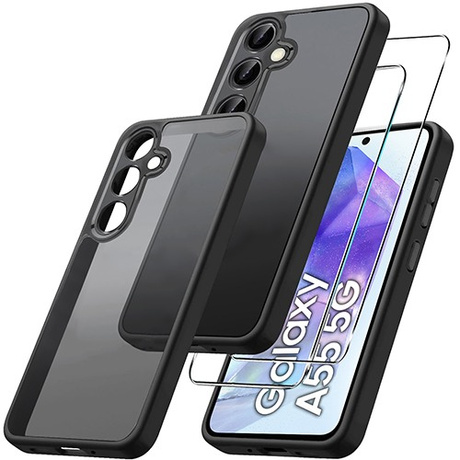 Etui do Samsung Galaxy A55 5G WZMACNIANE MATOWE CASE 360° + 2X SZKŁO