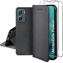 Etui z klapką do Motorola Moto G06 / G06 Power SMART MAGNET CASE + 2X SZKŁO HARTOWANE
