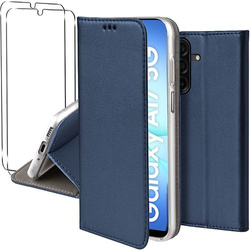 Etui do Samsung Galaxy A17 5G skórzane magnetyczne z klapką + 2x SZKŁO HARTOWANE