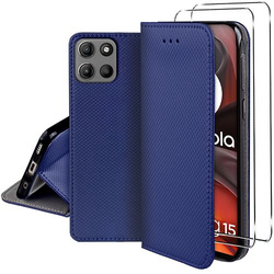 Etui do Motorola Moto G15 / G15 Power SMART MAGNET CASE + 2X SZKŁO HARTOWANE