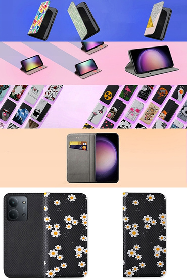 Etui z klapką do Xiaomi Redmi 15 4G / 5G wzory CASE + SZKŁO